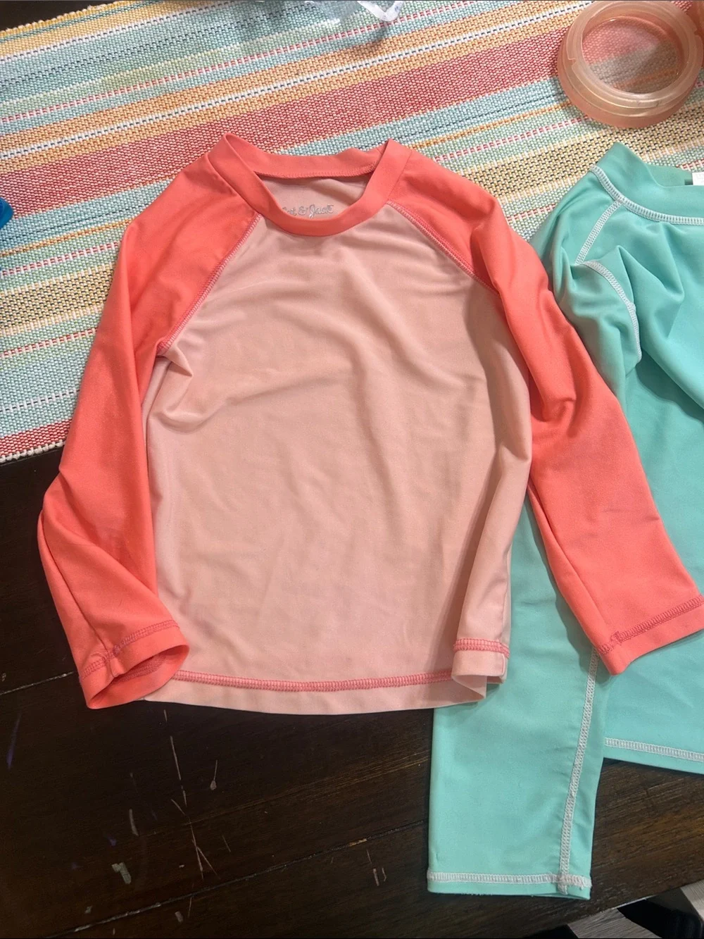 Assorted Kids Rash Guard Tops - Blue, Coral, Mint